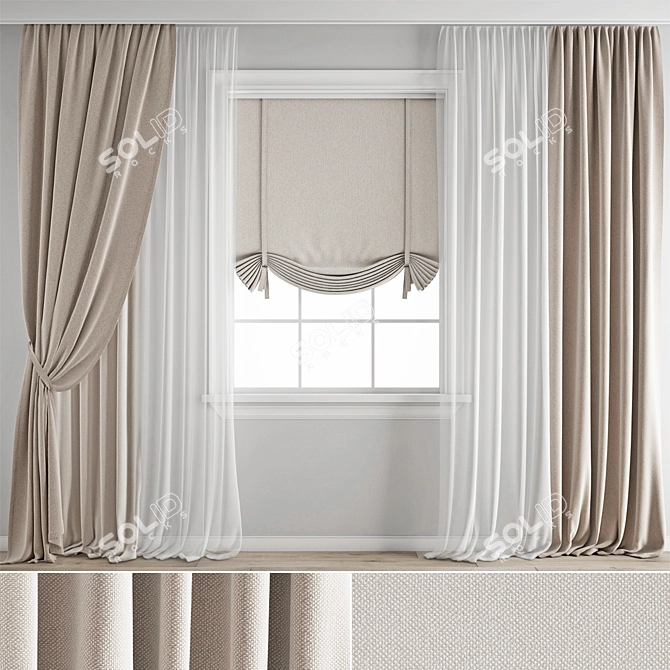 Polygonal Curtain: High Quality 3D Model 3D model image 6