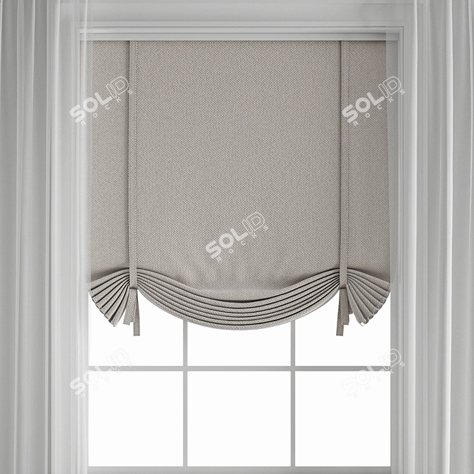 Polygonal Curtain: High Quality 3D Model 3D model image 8