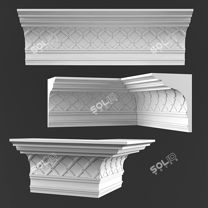 Modern Daylight Ceiling Cornice 3D model image 1