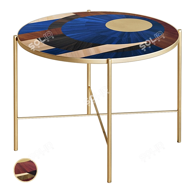 Solomia Straw Inlaid Coffee Table 3D model image 1