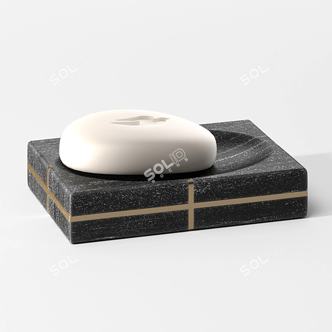 Luxury Marble Bath Accessories Set 3D model image 4
