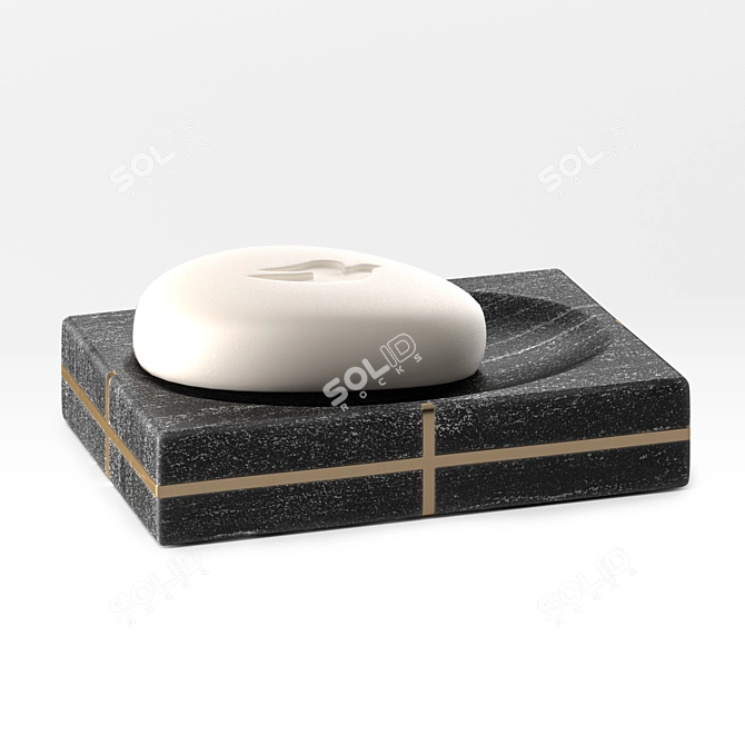 Luxury Marble Bath Accessories Set 3D model image 8