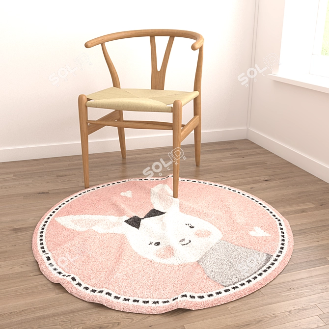 Luxury Circular Carpet Set - 6-Piece Collection 3D model image 2