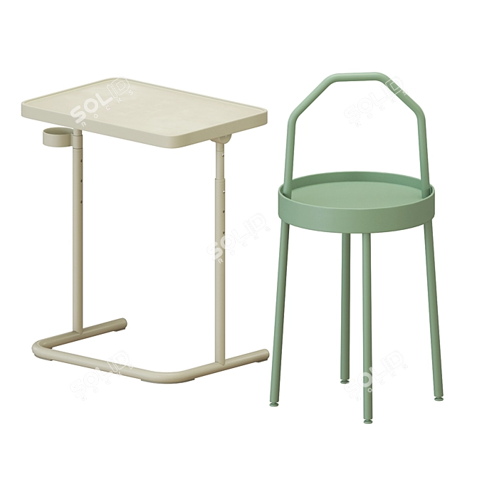 BJÖRKÅSEN BURVIK Laptop & Side Table Set 3D model image 1