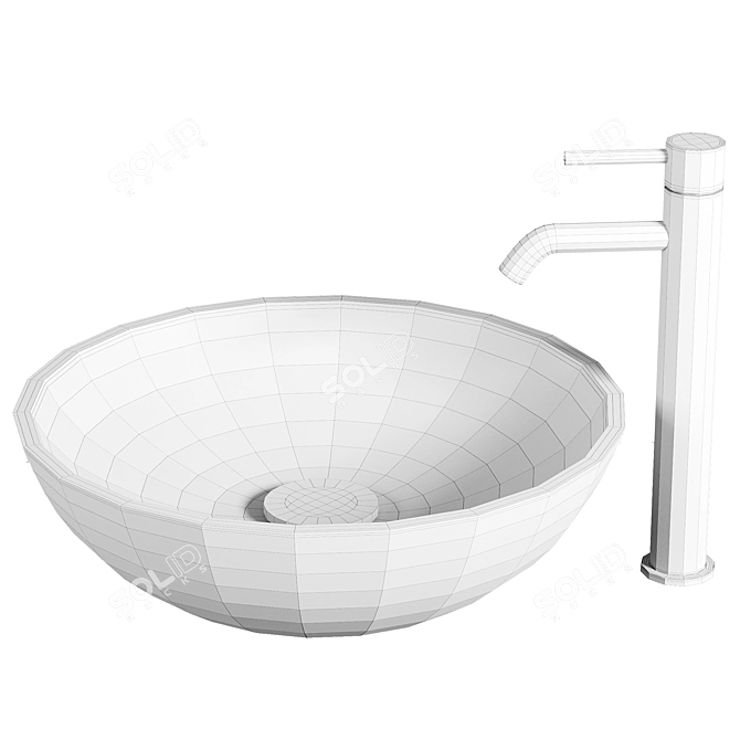 Elegant Nero Margiua Marble Basin 3D model image 2