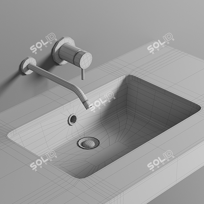 Olympia 56 Rectangular Undermount Basin 3D model image 2