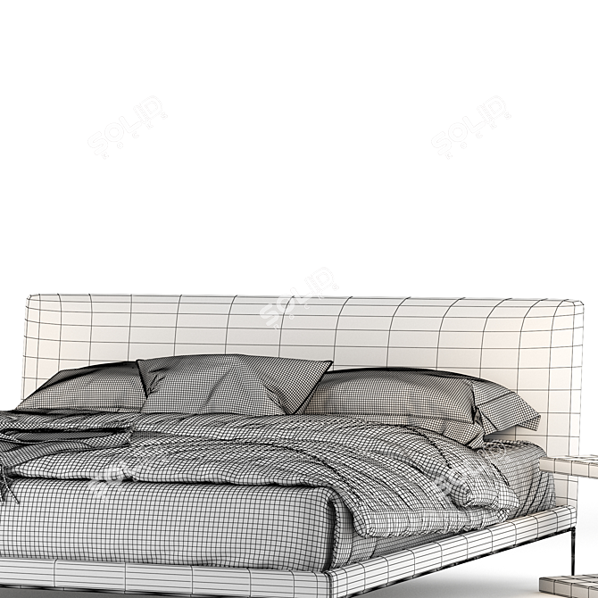 Modern B&B Atoll Bed: Stylish & Sophisticated 3D model image 3