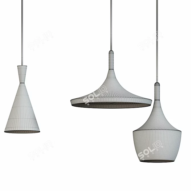 Europa Modern Post Light - Black White Metal 3D model image 3