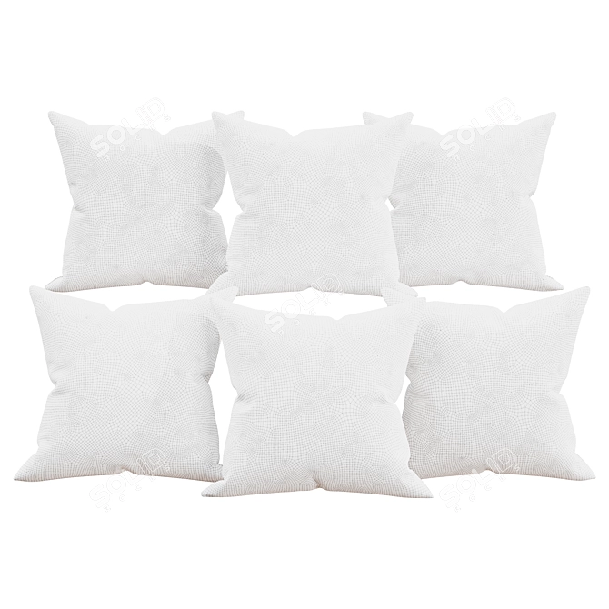 Scandinavian Botanical Grey Pillow 3D model image 2