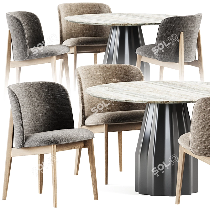  Stylish Abrey Chair & Burin Table 3D model image 3