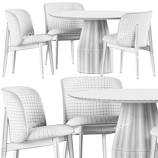  Stylish Abrey Chair & Burin Table 3D model image 4