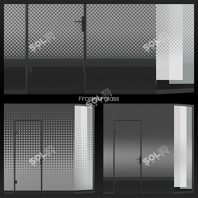 Vinyl Glass Film Set: Office Partition Design 3D model image 2