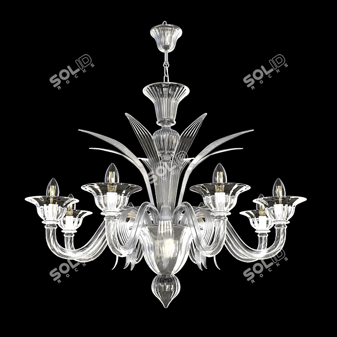 Venetian Lance Chandelier: Murano Glass, Exclusive Design 3D model image 1