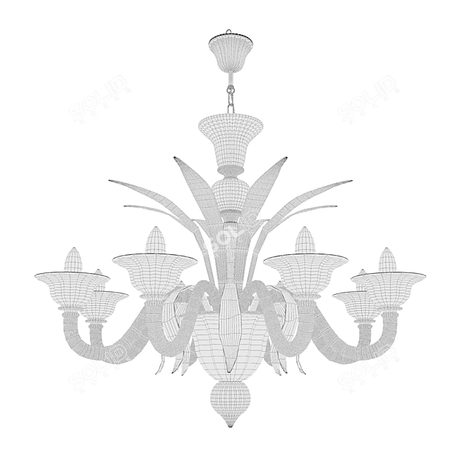 Venetian Lance Chandelier: Murano Glass, Exclusive Design 3D model image 3