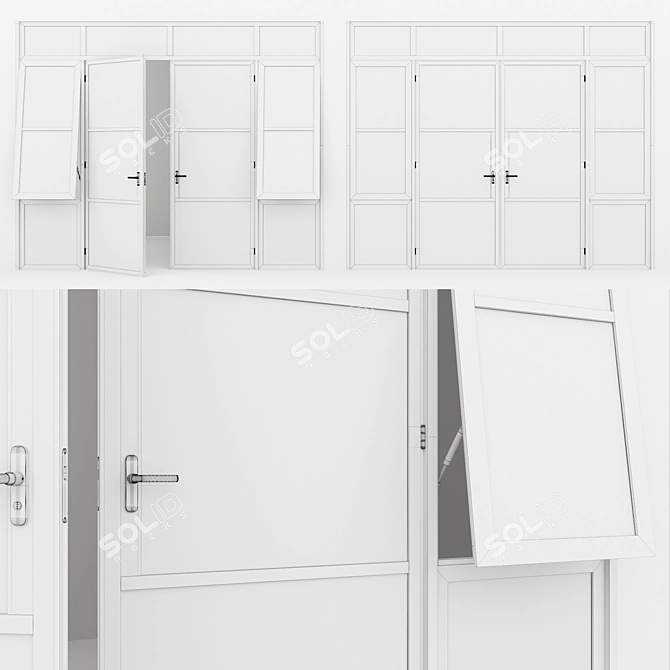 Modern Aluminum Door 14 3D model image 4