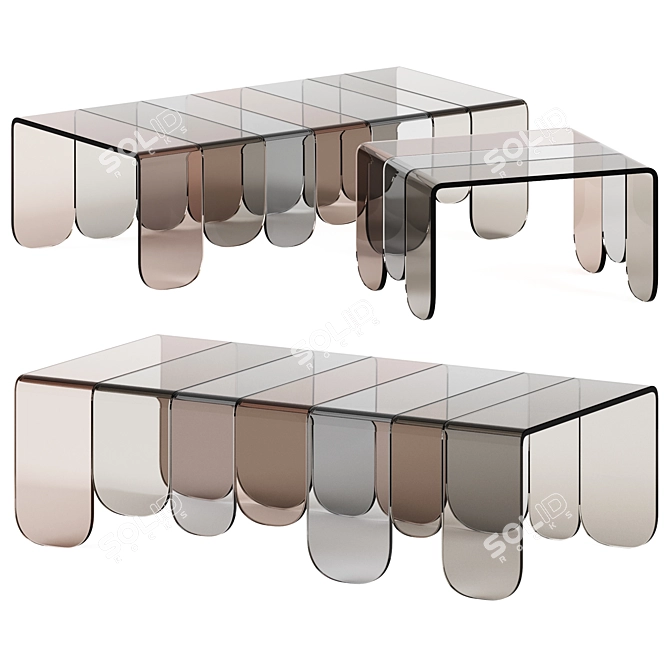 Lustrous Murano Glass Coffee Table 3D model image 1