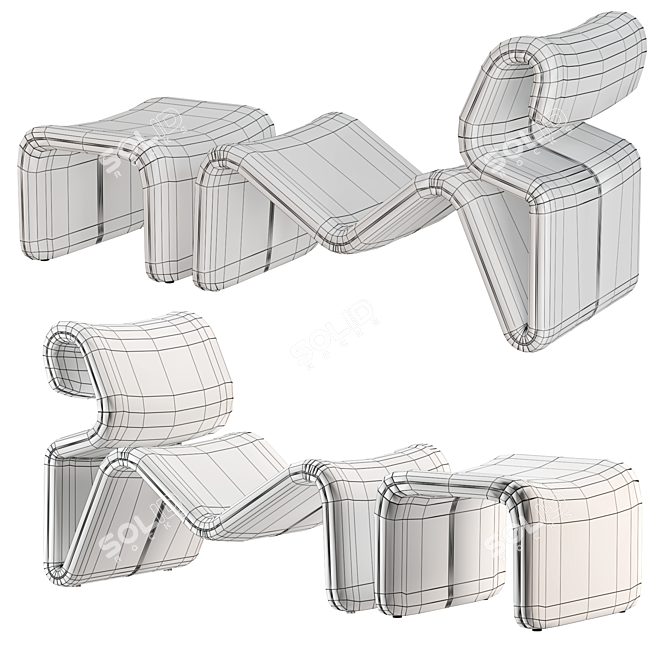 Sand Beige Etcetera Lounge Chair: Stylish Seating Solution 3D model image 4