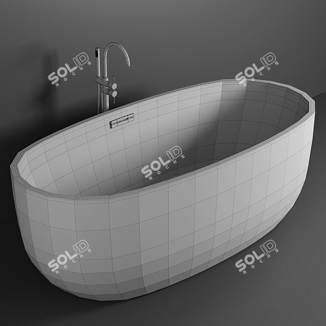 Elegant Woodbridge Matte Black Bathtub 3D model image 3