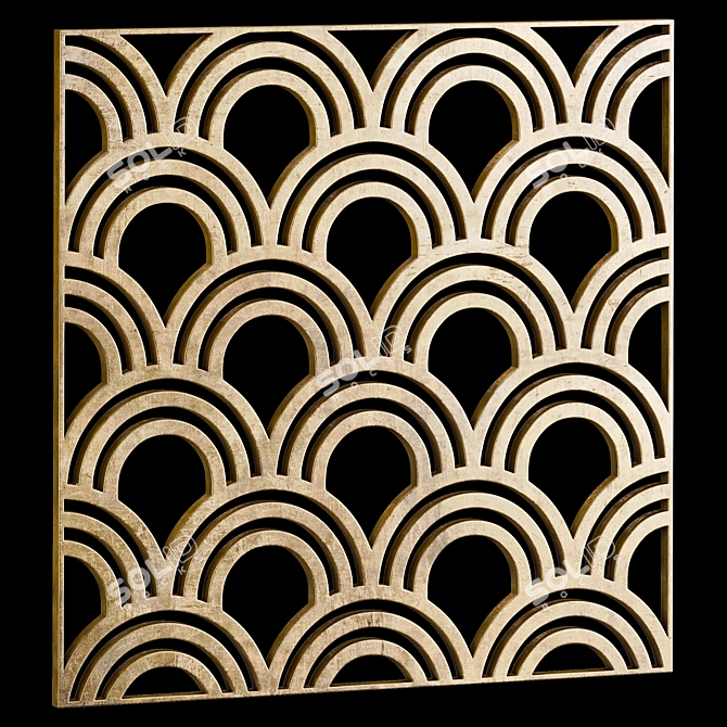 Square Decorative Panels Set 3D model image 2