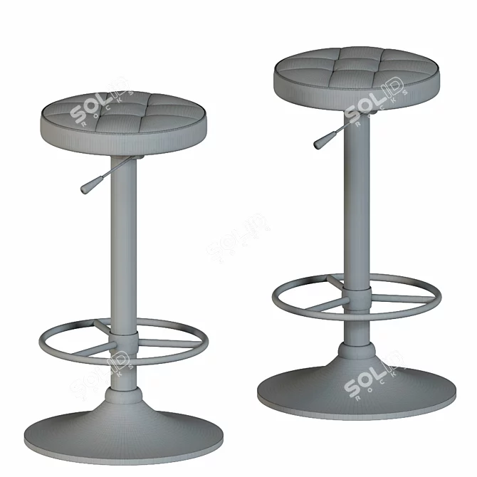 Modern Chrome Yellow Bar Stool 3D model image 3