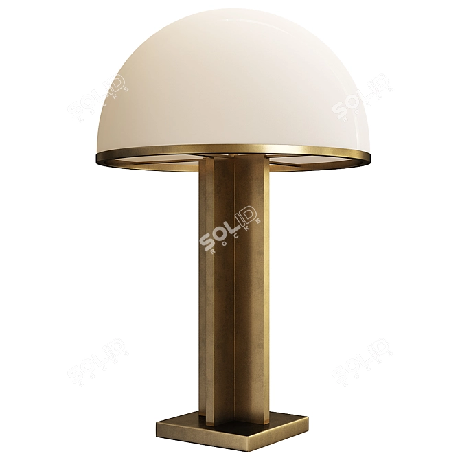 Elegant Glass Mushroom Table Lamp 3D model image 1