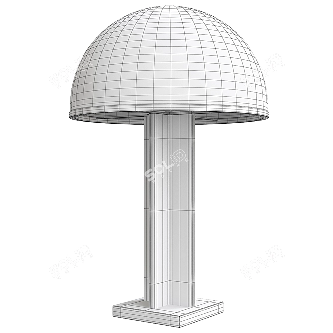 Elegant Glass Mushroom Table Lamp 3D model image 2