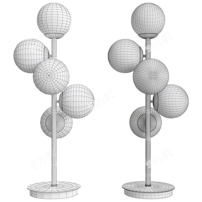 Modern Glass Globe Table Lamp 3D model image 2