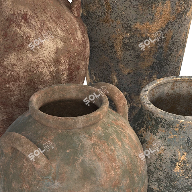 Elegant Vases Set of 5 3D model image 3