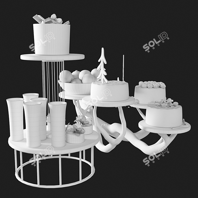 Sweet Delights Dessert Set 3D model image 2