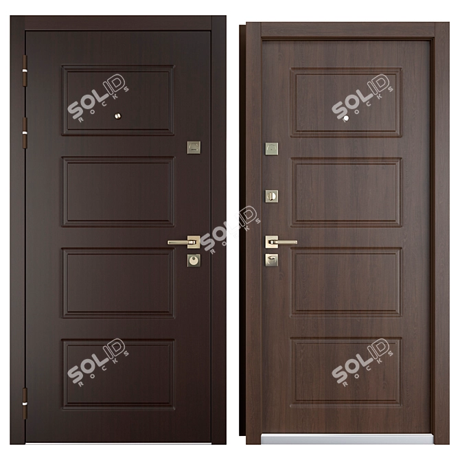 Modern Metal Entrance Door - Plato (Favorit) 3D model image 3