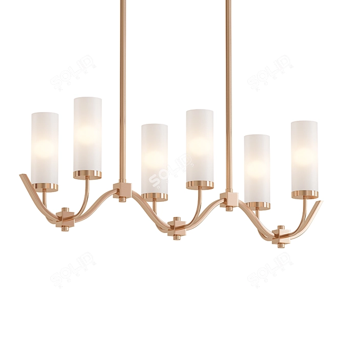 Frosted Glass Cylinder Chandelier 3D model image 1