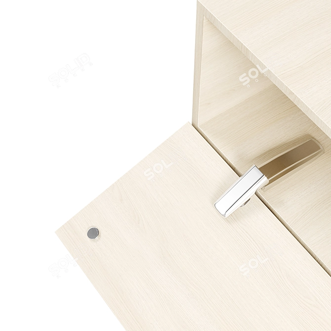 Modern Wood Veneer Side Table 3D model image 5