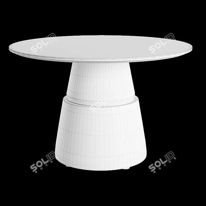 Elegant Glass-Top Dining Table 3D model image 2