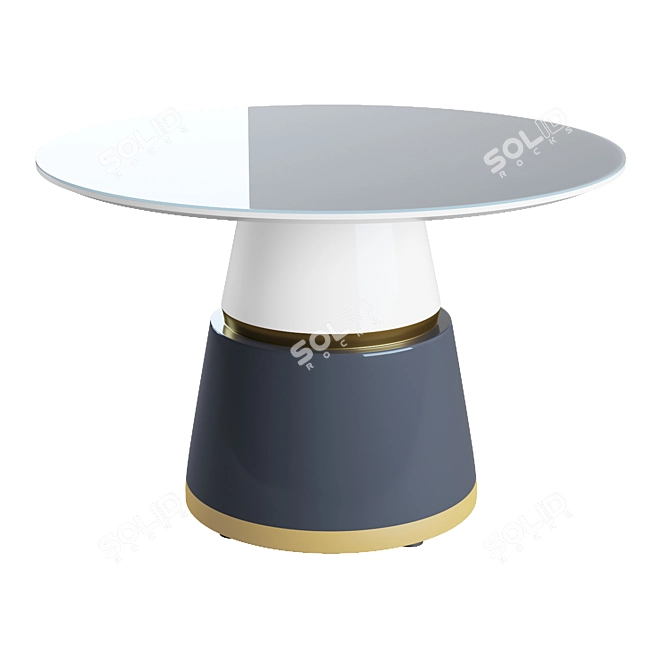 Elegant Glass-Top Dining Table 3D model image 3