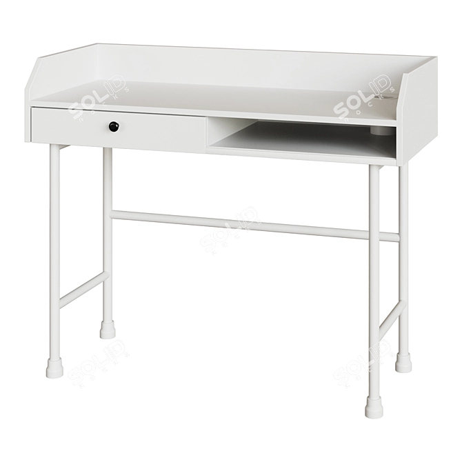 Modern White Desk | HAUGA Collection 3D model image 1