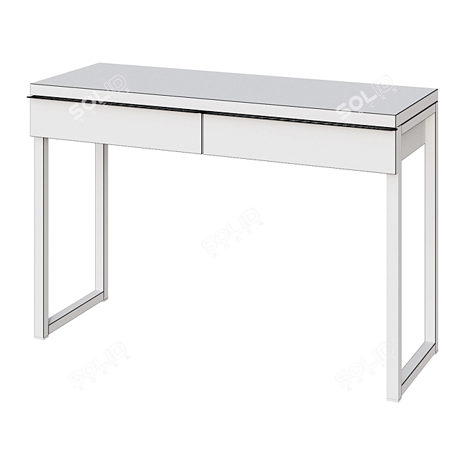 Sleek White Desk: BESTÅ BURS 3D model image 2