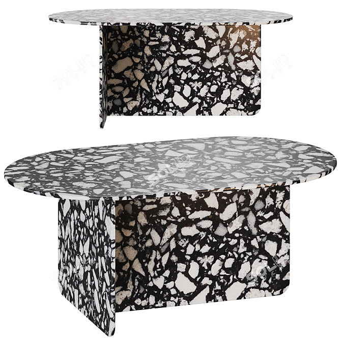 Trimbelle Marble Table Set 3D model image 7