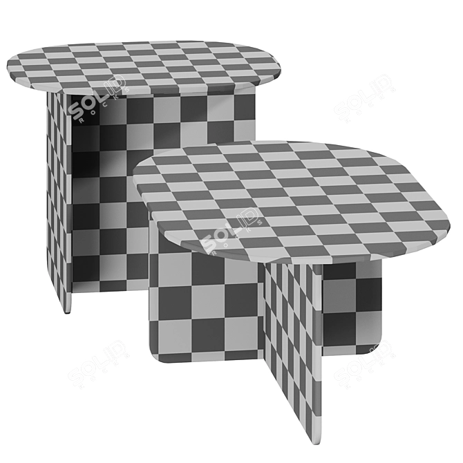 Trimbelle Marble Table Set 3D model image 12