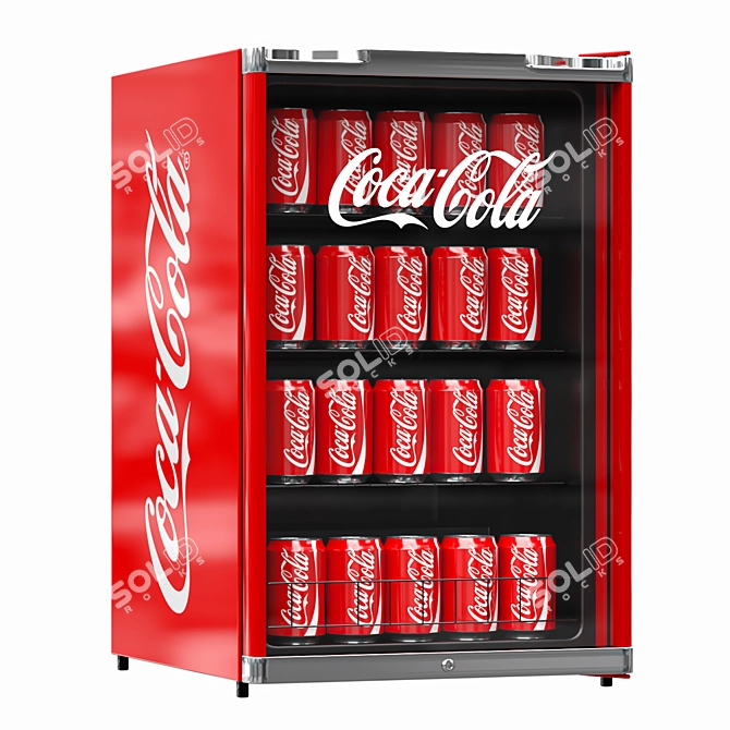 Cool Cola Mini Cooler - Retro Beverage Fridge 3D model image 1