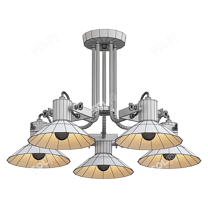 Modern Downtown Ceiling Chandelier 3D model image 2