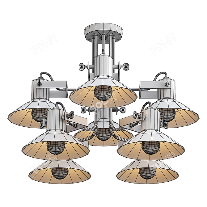 Modern Downtown Ceiling Chandelier 3D model image 2