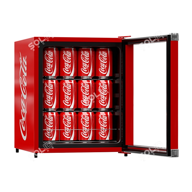 Coca-Cola Mini Fridge: Cool & Compact Refreshment 3D model image 2