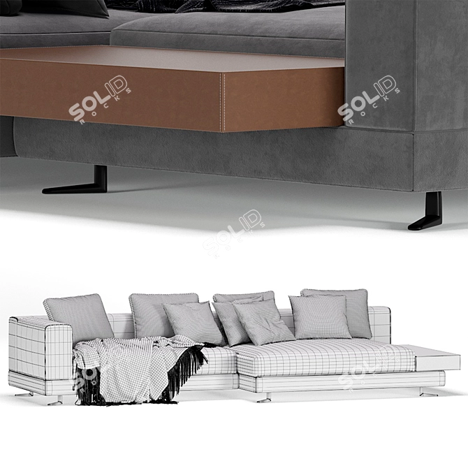 Modern Minotti 03 White Sofa 3D model image 7