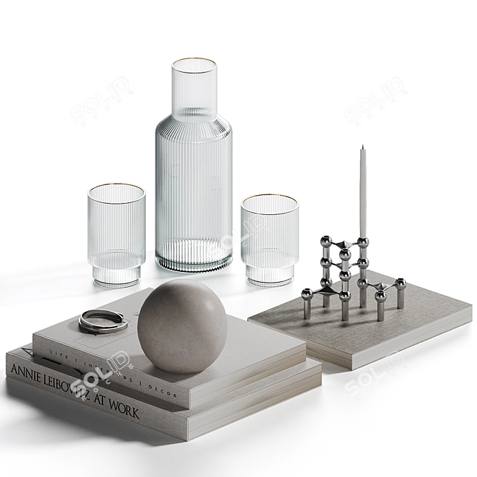Elegant Decor Set for Coffee Table 3D model image 1