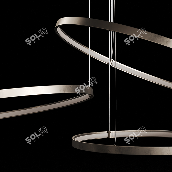 Sleek Circles Pendant Light 3D model image 3