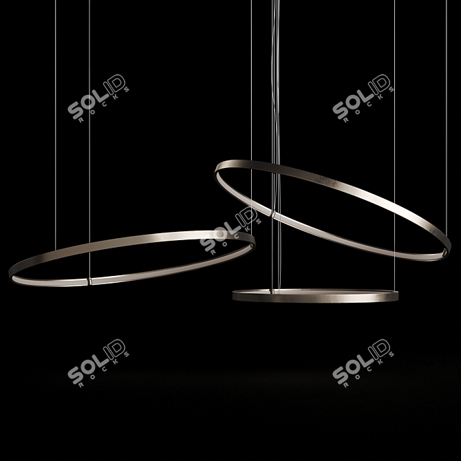 Sleek Circles Pendant Light 3D model image 4