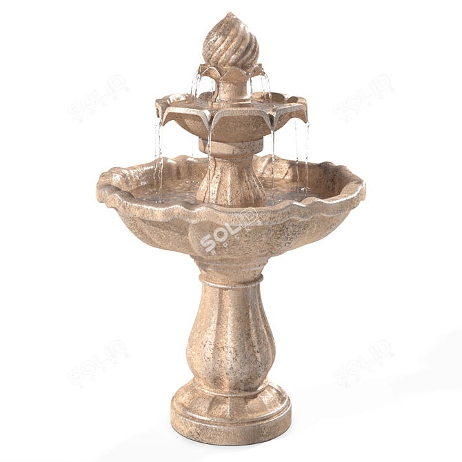 Solar Dual-Tier Fountain: Motion Blur Option 3D model image 1