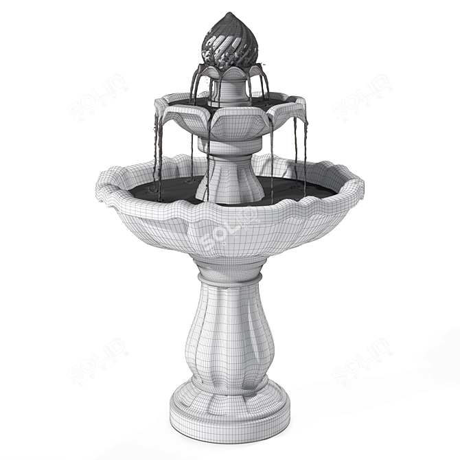 Solar Dual-Tier Fountain: Motion Blur Option 3D model image 5
