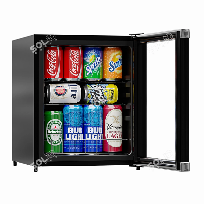 Compact Chiller: Sleek Mini Fridge 3D model image 2