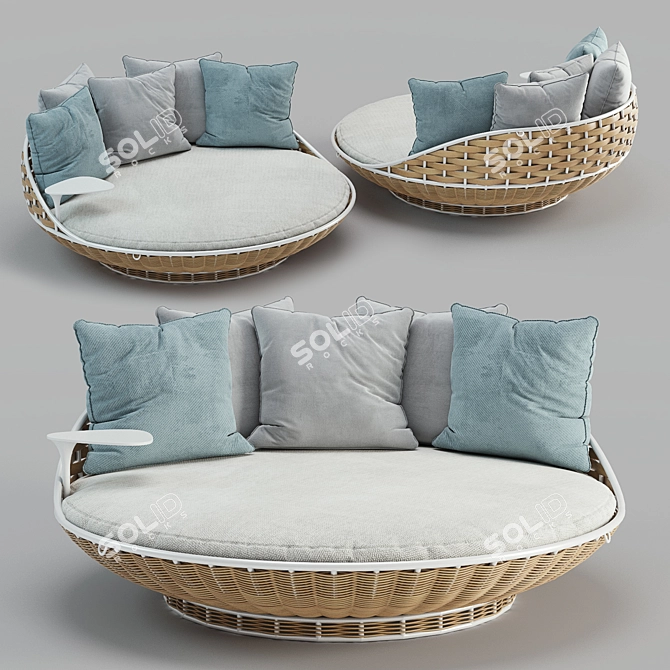 Swingrest Ground Lounge: Ultimate Comfort on a Rotating Base 3D model image 1